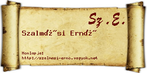 Szalmási Ernő névjegykártya